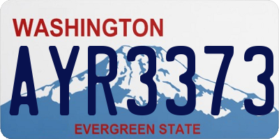 WA license plate AYR3373