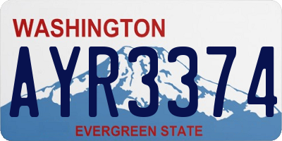 WA license plate AYR3374