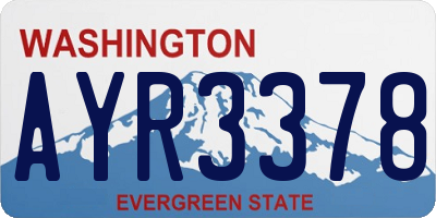 WA license plate AYR3378