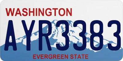 WA license plate AYR3383