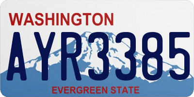 WA license plate AYR3385