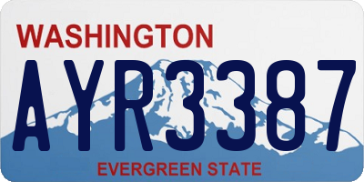 WA license plate AYR3387