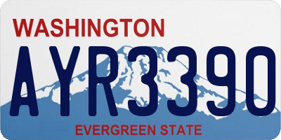 WA license plate AYR3390