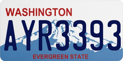 WA license plate AYR3393