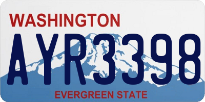 WA license plate AYR3398