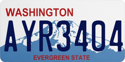 WA license plate AYR3404