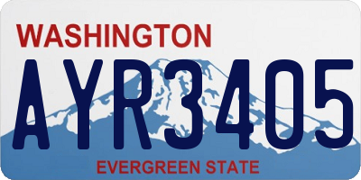 WA license plate AYR3405