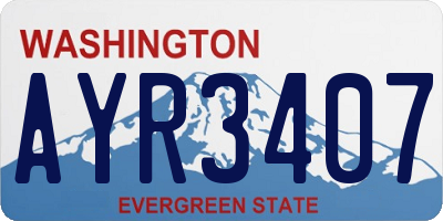 WA license plate AYR3407