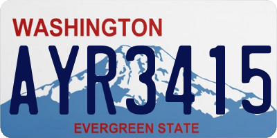 WA license plate AYR3415