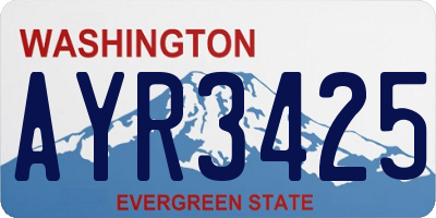 WA license plate AYR3425