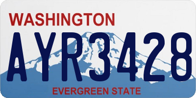 WA license plate AYR3428