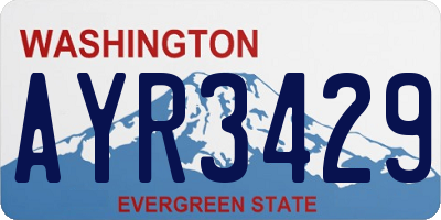 WA license plate AYR3429