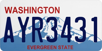 WA license plate AYR3431