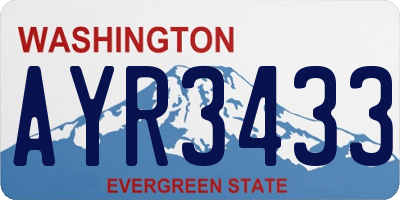 WA license plate AYR3433