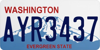 WA license plate AYR3437