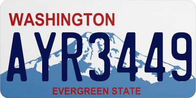 WA license plate AYR3449
