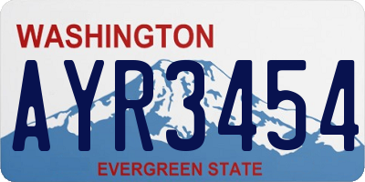WA license plate AYR3454