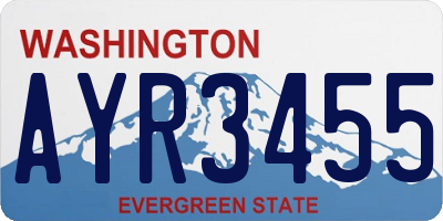 WA license plate AYR3455