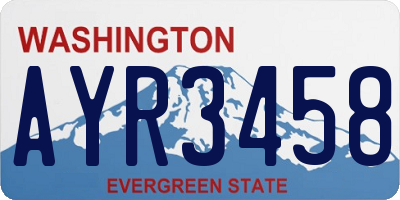 WA license plate AYR3458