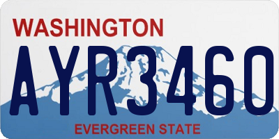 WA license plate AYR3460