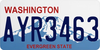 WA license plate AYR3463