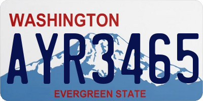 WA license plate AYR3465
