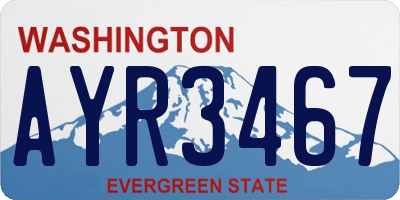 WA license plate AYR3467