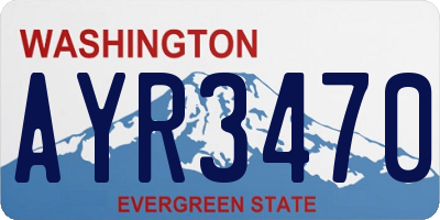 WA license plate AYR3470