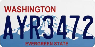 WA license plate AYR3472