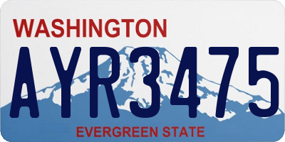 WA license plate AYR3475