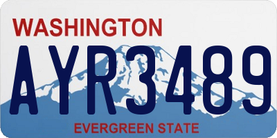 WA license plate AYR3489