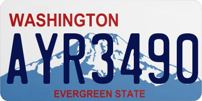 WA license plate AYR3490