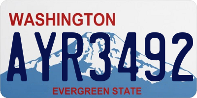 WA license plate AYR3492