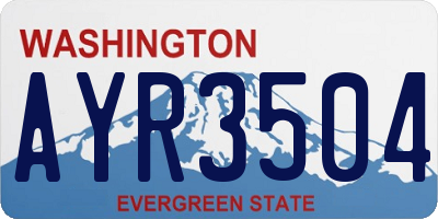 WA license plate AYR3504