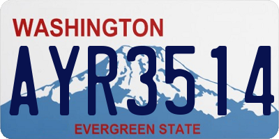 WA license plate AYR3514