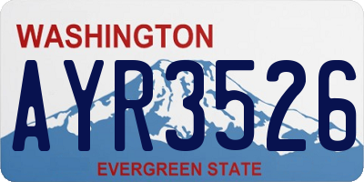 WA license plate AYR3526