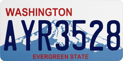 WA license plate AYR3528