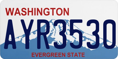 WA license plate AYR3530
