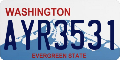 WA license plate AYR3531