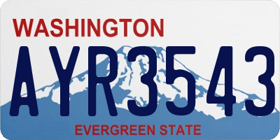 WA license plate AYR3543