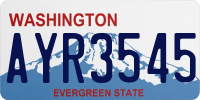 WA license plate AYR3545