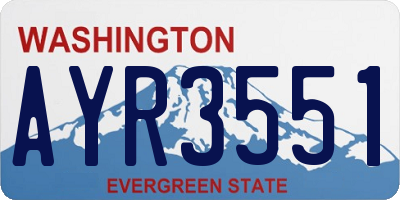 WA license plate AYR3551