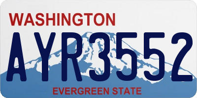 WA license plate AYR3552