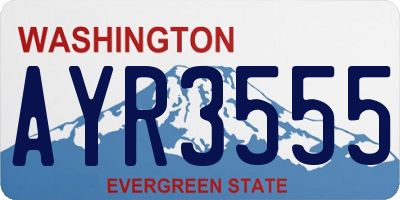 WA license plate AYR3555