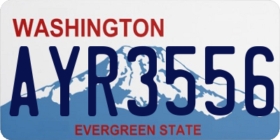 WA license plate AYR3556
