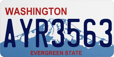 WA license plate AYR3563