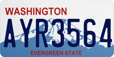 WA license plate AYR3564