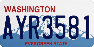 WA license plate AYR3581