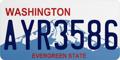 WA license plate AYR3586
