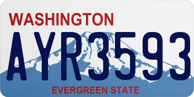 WA license plate AYR3593